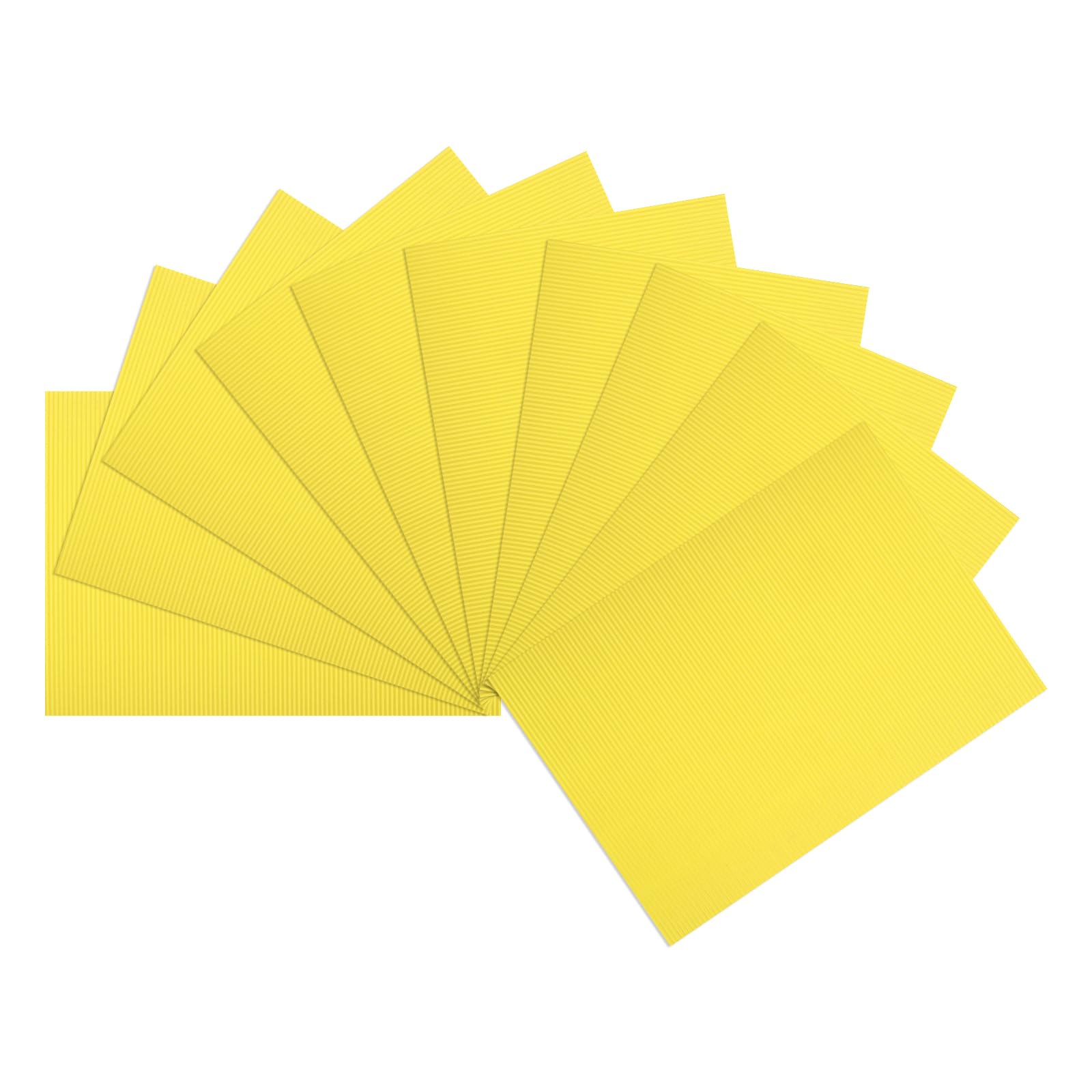 uxcell 10pcs Corrugated Cardboard Paper Sheets,Lemon Yellow,14 inch x 10inch,for Craft and DIY Projects