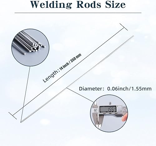 Miniatura 4 de Varillas de soldadura de aluminio de 20 varillas de 116 pulgadas, varillas de soldadura de aluminio de 14 pulgadas de longitud para antorcha de