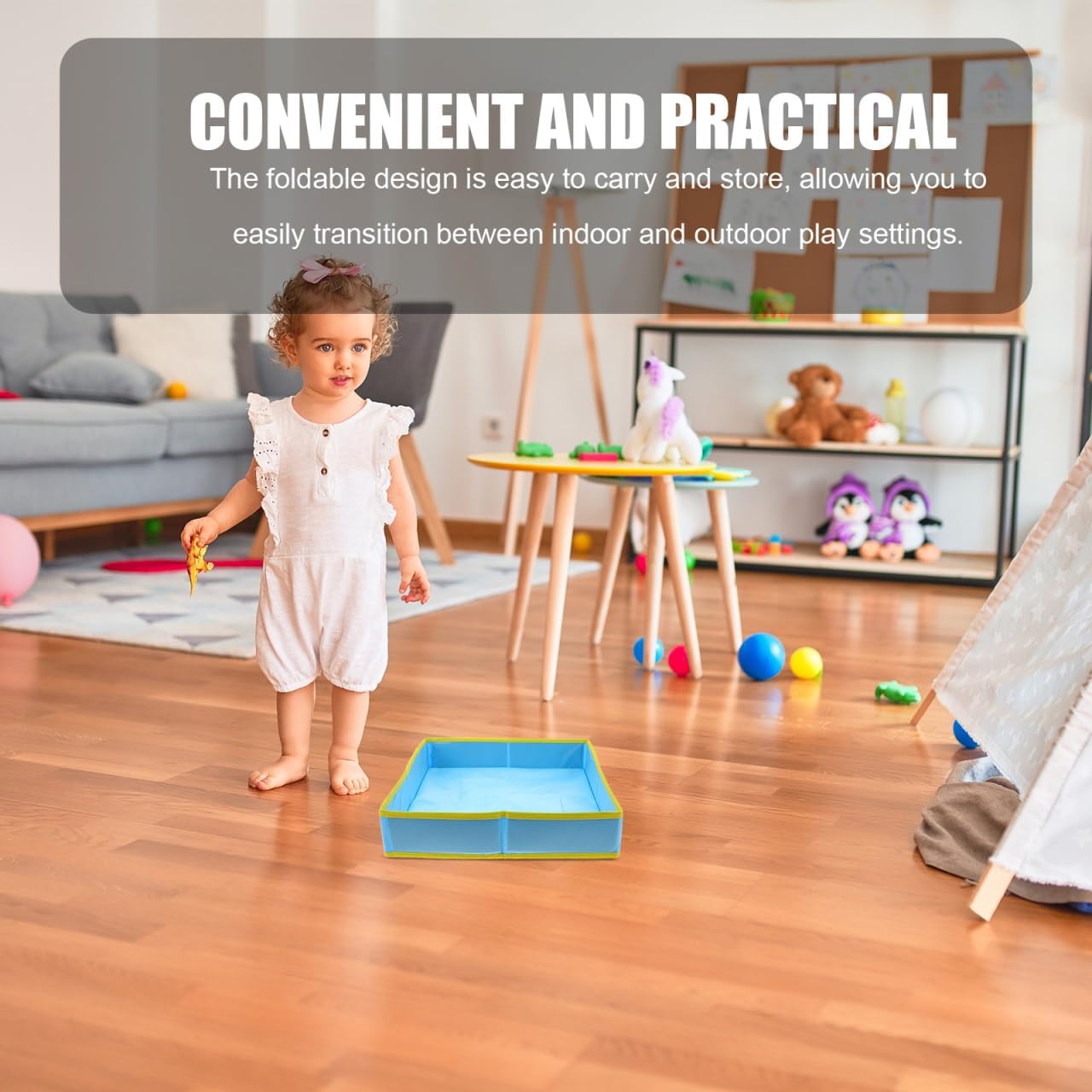 Gatuida 2 x Foldable Sandpit for Children - Portable Sand Play Tray Made of Polyester Foldable Indoor and Outdoor Sandbox for Toddlers on the Beach and Home