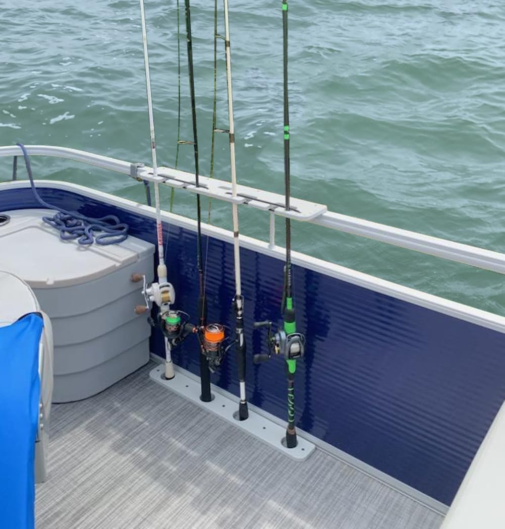 Snapklik.com : Deluxe 4 Rod Pontoon Boat Tackle Rack