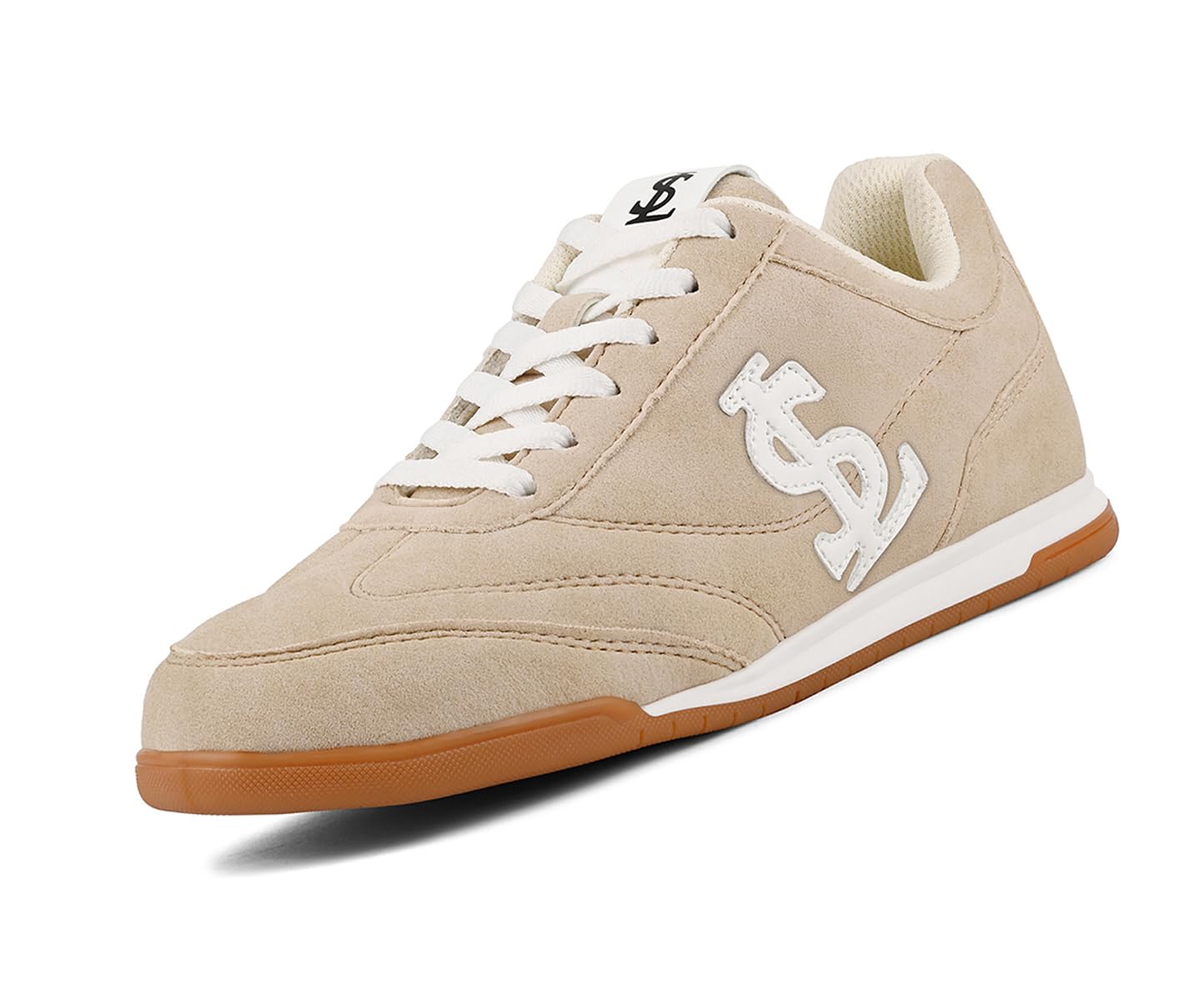 Women’s Beige Casual Lightweight Sneakers | Ortholite Cushioned Comfort | Dual-Color TPR Sole | Lightweight & Comfortable Casual Lace-Up Shoes | LSD-SNK-NBL-BG-image-30