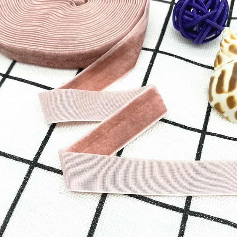 Cinta de terciopelo de 6-38 mm para decoración de bodas, fiestas, envolturas hechas a mano, lazo para el cabello, bricolaje, Navidad - 13 malva claro - 20 mm, 5 yardas