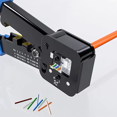 Miniatura 4 de Herramienta de crimpado RJ45, crimpadora Ethernet profesional, kit de herramientas de prensado Ethernet con 10 conectores RJ45 Cat6