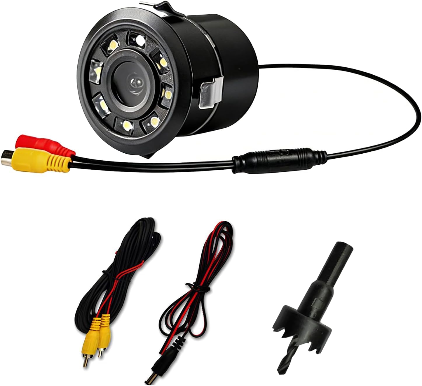 YYTQP Flush Mount Backup Camera, 8 LED Bright HD Night Vision, 140° Wide Angle Waterproof Reverse Camera for Cars, Trucks, SUVs, RVs and Travel Trailers