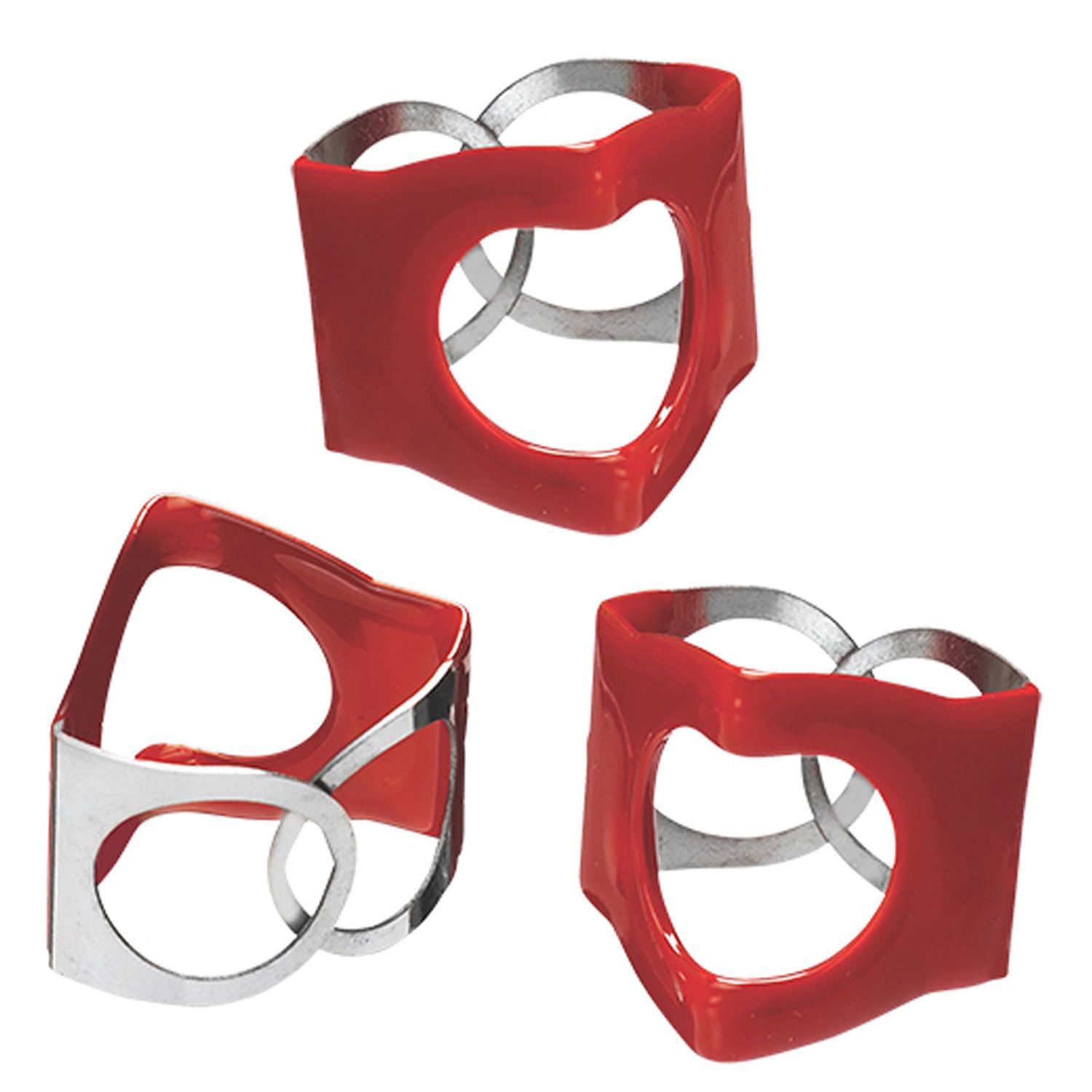 PinchClip Beckenklammer Schnellverschluss Beckenmutter 3er Set Rot mit keepdrum Dämpfer Pads