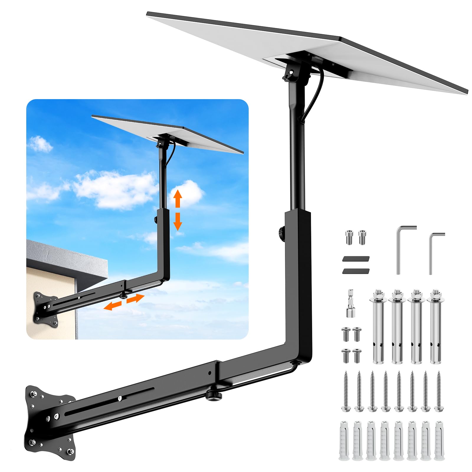 Photo 1 of Bloazzup Extra Long Mount for Starlink, Adjustable Gen 3 Long Wall Mounts for Starlink with Telescoping Support Arm, Weatherproof for Concrete/Wood Walls, for Starlink Standard 4/4X/V3
