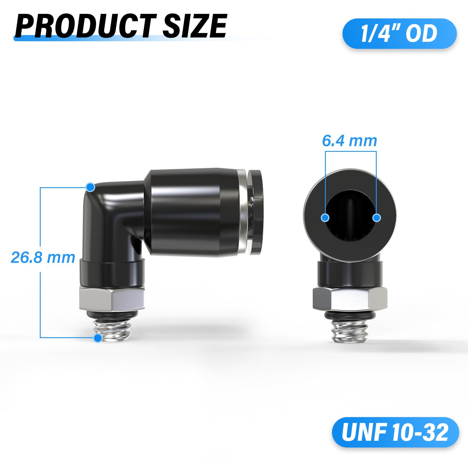 Raccordi Pneumatici Push-to-Connect 4mm OD - Confezione Da 20 Pezzi In Resina PBT - Foto 9