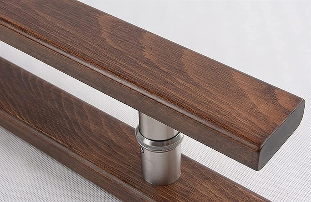 Modern & Contemporary Wooden Grip Double-Sided Ladder Style Push-Pull Solid Wood Door Handle for Wood, Steel, Aluminum and Glass Doors, Commercial Sliding Door Pulls/Length 60Cm | Hole Distanc