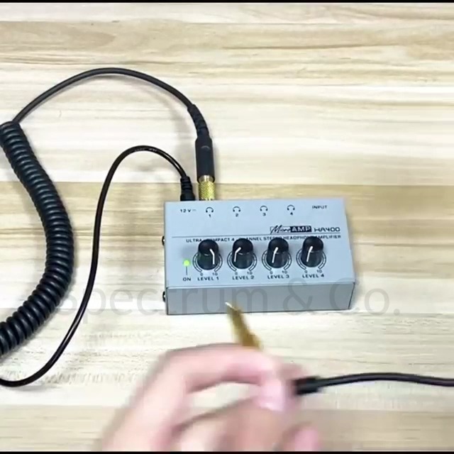 HSCLPM Headphone Amplifier With Audio Cable, HA400 4-Channel Metal - View #8