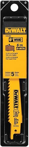 Miniatura 4 de DEWALT Reciprocating Saw Blades, Taper Back, 6-Inch, 6 TPI, 5-Pack (DW4802)