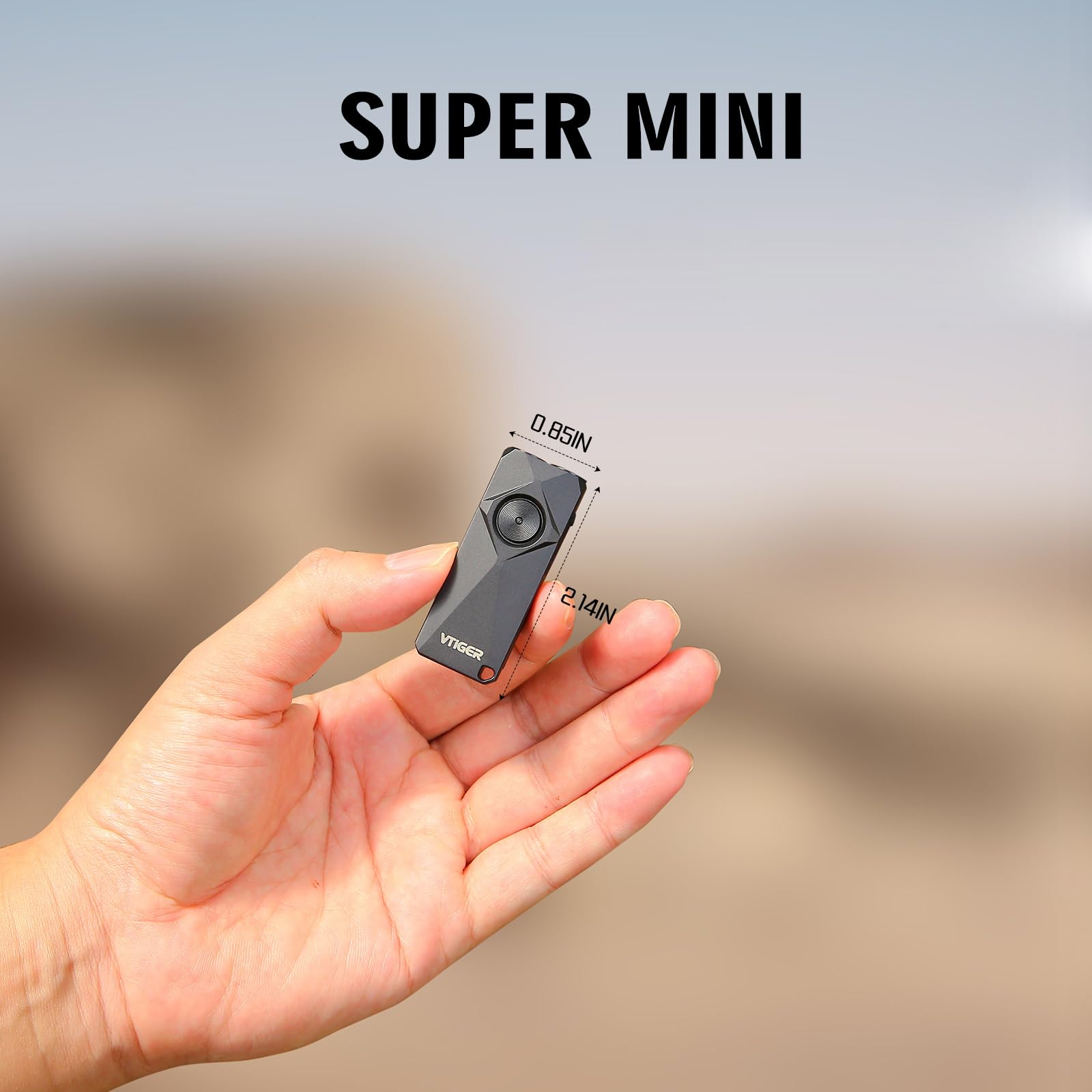 VTIGER K1 Porte-clés lumineux 800 lumens haute luminosité, petite lampe de poche rechargeable EDC, petite lampe de poche LED compacte avec magnétique, mini lampes de poche à clipser pour le camping