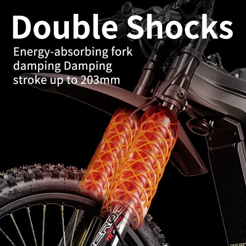 HEZZO R1 Electric Dirt Bike Double Shocks