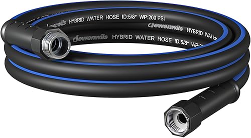 Miniatura 22 de DEWENWILS Manguera de jardín de 5/8 pulgadas × 50 pies, resistente, flexible, ligera, manguera de agua híbrida con mango giratorio en accesorios de