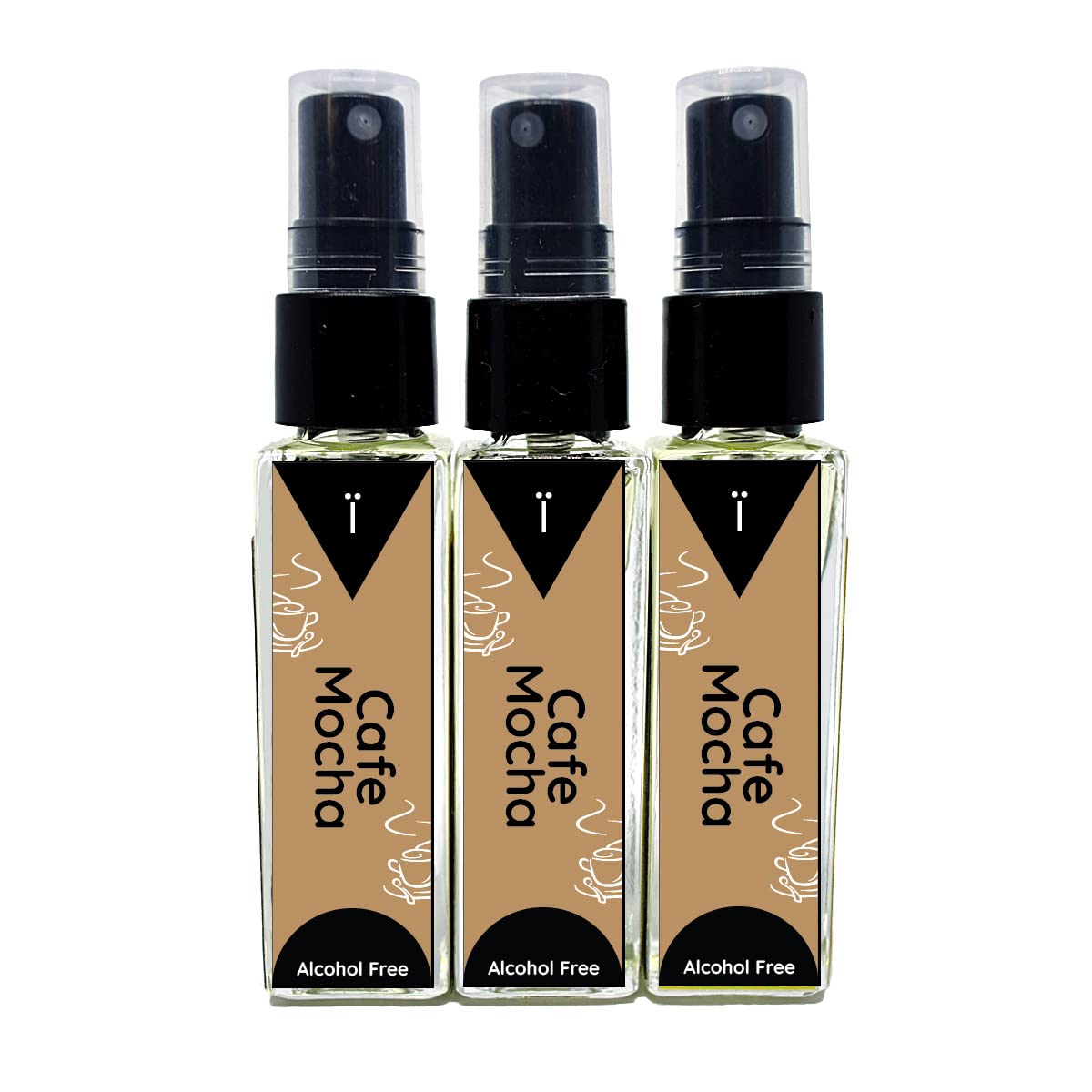Niyor Cafe Mocha Pocket Perfume Combo Pack of 3, Alcohol Free Perfume Coffee Fragrance