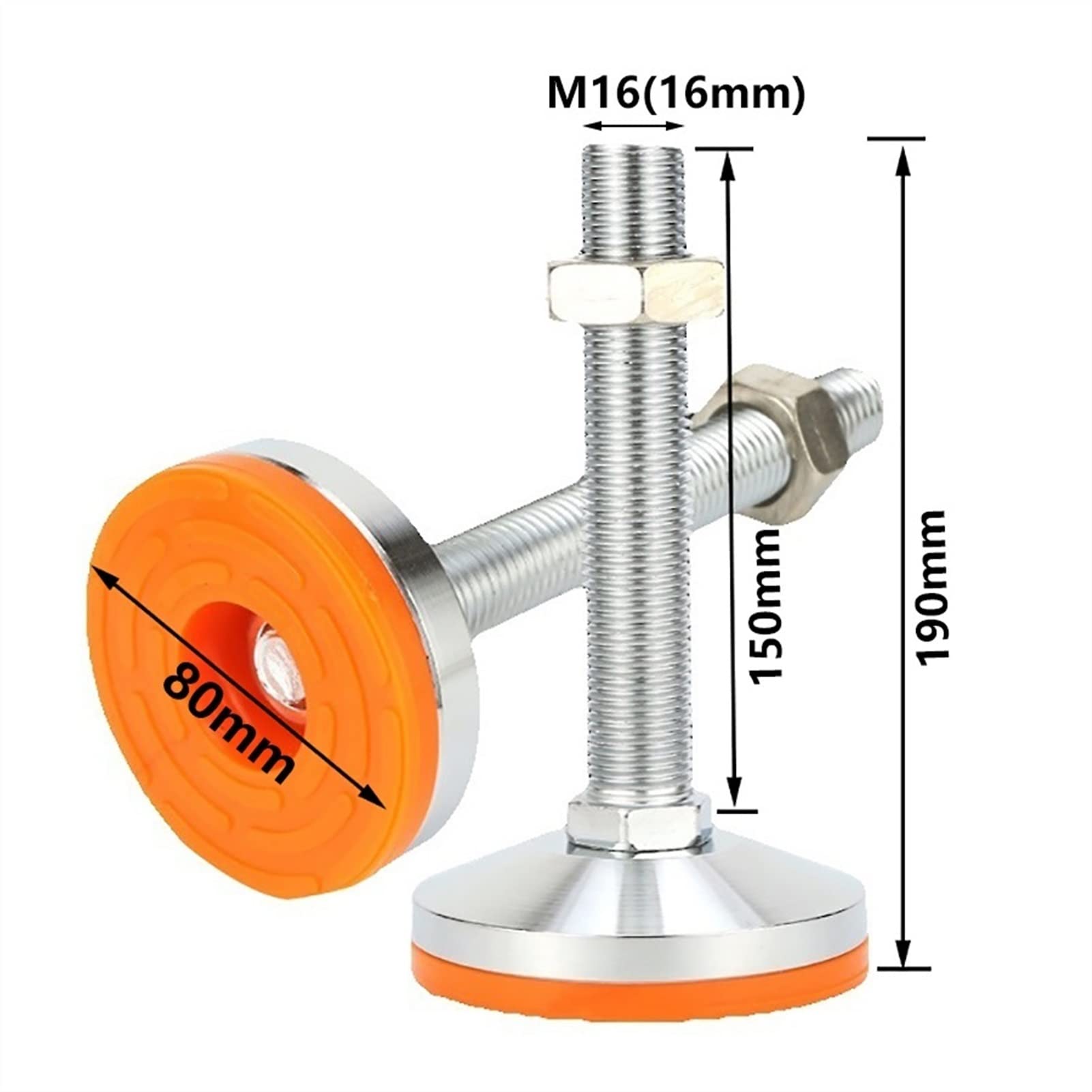 piedini per mobili, Piedini livellanti for macchina filettatrice da 4 pezzi, piedini regolabili da 150 mm, con base fissa, piedini autolivellanti antiurto for impieghi gravosi for banco da lavoro, mac