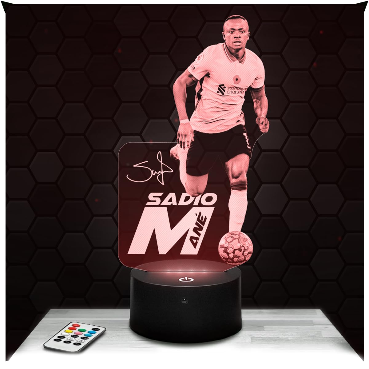 Lampephoto.fr - Sadio Mané Football 3D Lamp, Night Light 3D LED Illusion Lamp, Football Player, Sports Object Athlete, Gift idea for Sporty Men, Night Light for Children's Bedroom, Gift idea for Boys — image 1