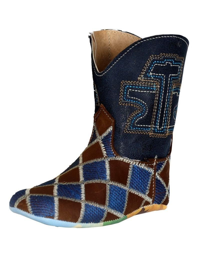 Tin Haul Baby Boys' Rodeo Blue Western Boot Broad Square Toe - 14-016-0007-1713 BR 2 D