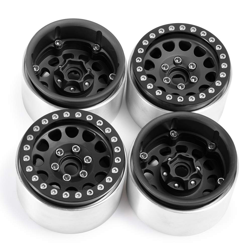 フルアルミ1.9ビードロックホイール タイプA 4本 1.9inch アルミ製ビードロックホイール(Black) 4本Set Crawler