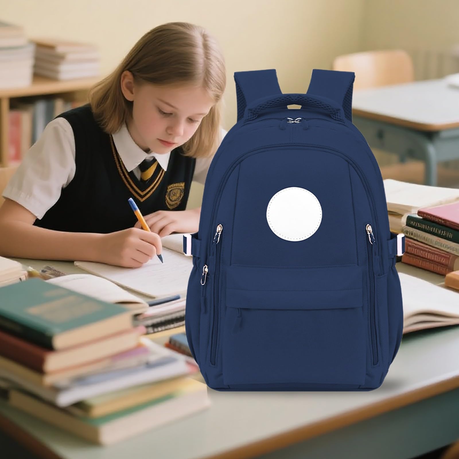 Zaino Asilo Bimba, Zaino Scuola Scomparti Multipli, Zaino per Bambini, Borsa da Scuola per Ragazzi e Ragazze, Leggero e Resistente, con comode tracolle