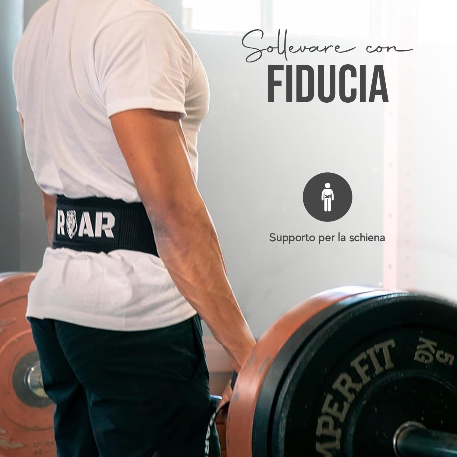 Roar® Cintura Palestra Uomo, Cintura Powerlifting, Cintura Bodybuilding, Cintura Pesi, Cintura Sollevamento Pesi, Cintura da Palestra,Cinta Powerlifting, Cintura per Pesi, Fitness Belt