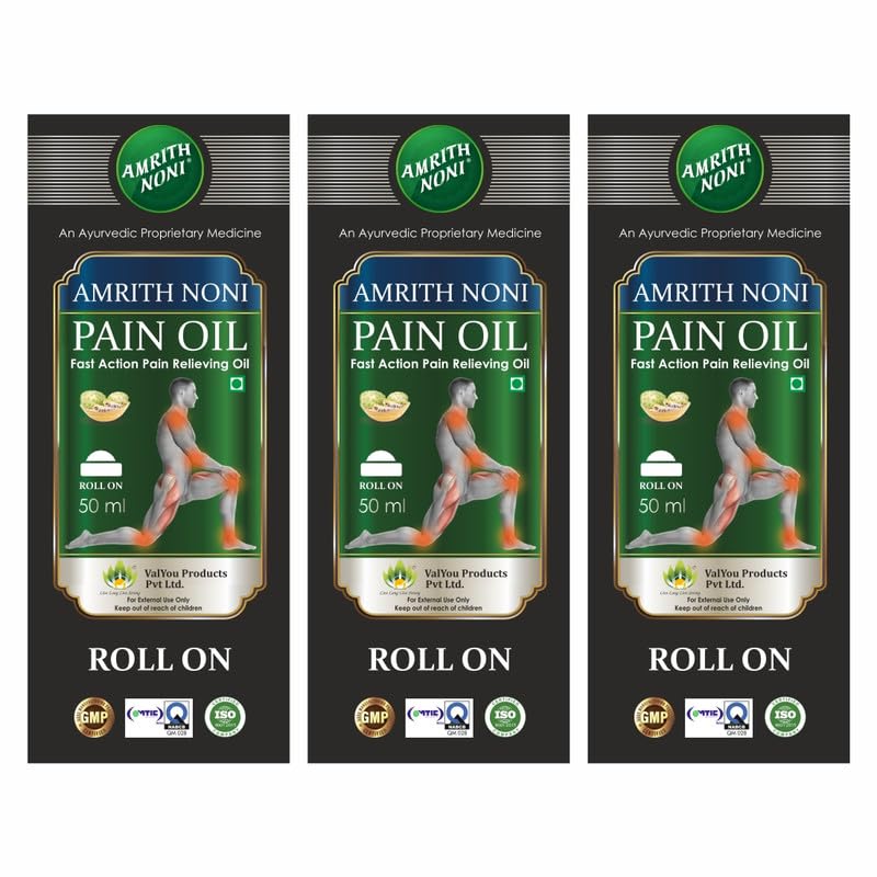 Amrith Noni Pain RollOn 50ml | Ayurvedic pain Relief Rollon for low Back pain, Joint pain, Knee pain, Body Pain, Ankle pain, Muscle pain, Neck Pain, shoulder Pain, Elbow Pain - Pack of 3 (B0D4YZS126) Amazon Price History, Amazon Price Tracker