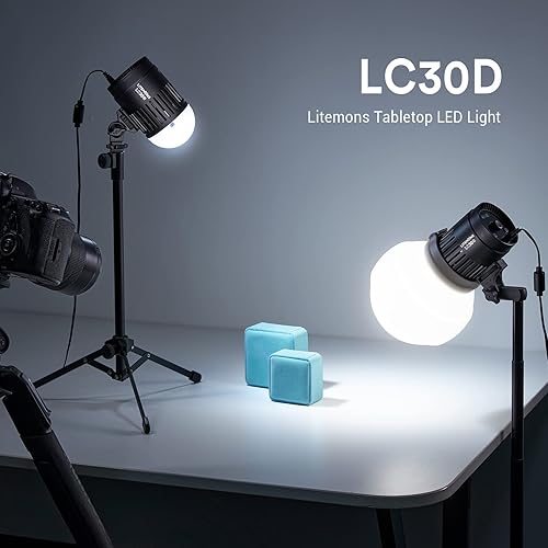 Miniatura 2 de Godox LC30D Litemons - Luz LED de sobremesa, lámpara de luz LED de video para disparo de mesa, transmisión en vivo, fotografía de productos