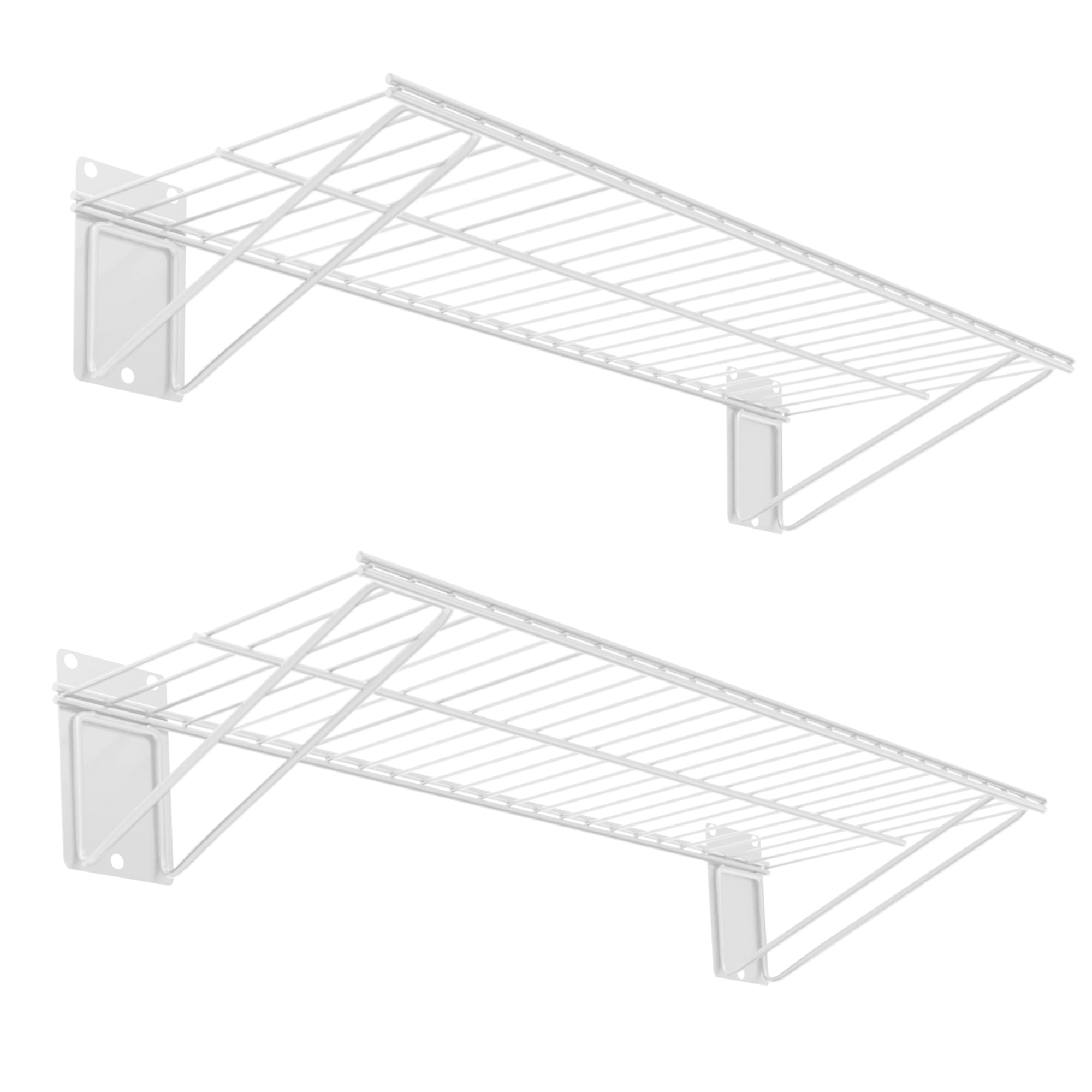 White Metal Wall Shelves - Heavy Duty Storage -1