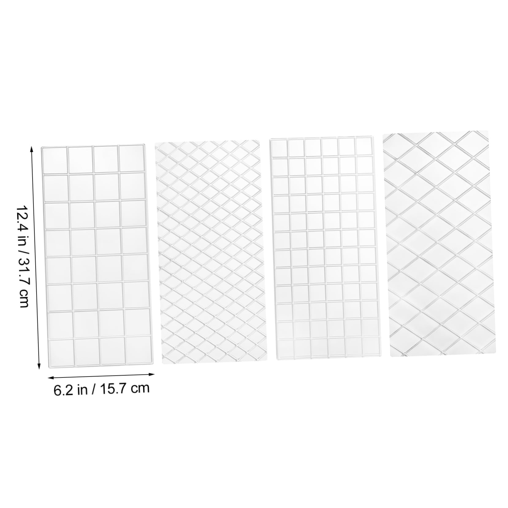 UPKOCH 4Pcs Fondant Impression Mat for Cake, Diamond Quilted Grid Texture Fondant Embosser, Transparent Plastic Fondant Mat, Fondant Tools for Cake Decorating - Image 9