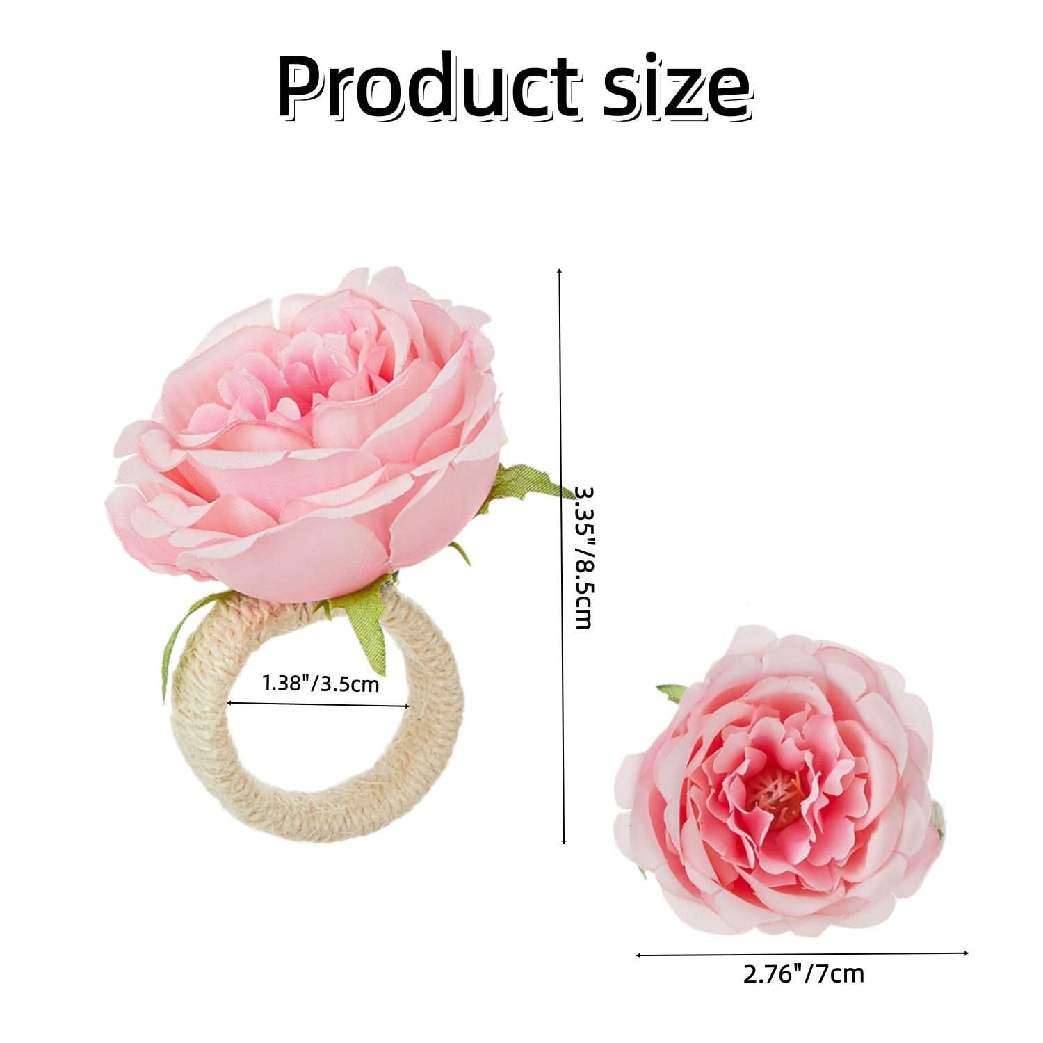 Amazon｜ナプキンリング フラワーナプキンリング 6個セット、ピンク