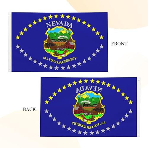 Miniatura 5 de Bandera de Nevada (1915-1929) Bandera de poliéster de doble cara de 3 x 5 pies, banderas de decoración de casa al aire libre, banderas duraderas
