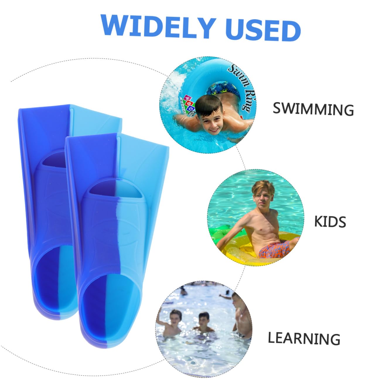 Kisangel Courtes Silicone Souple pour Natation et Snorkeling Confortables et Flexibles Adaptées Adultes et Garçon Fille Protection et Entraînement Piscine