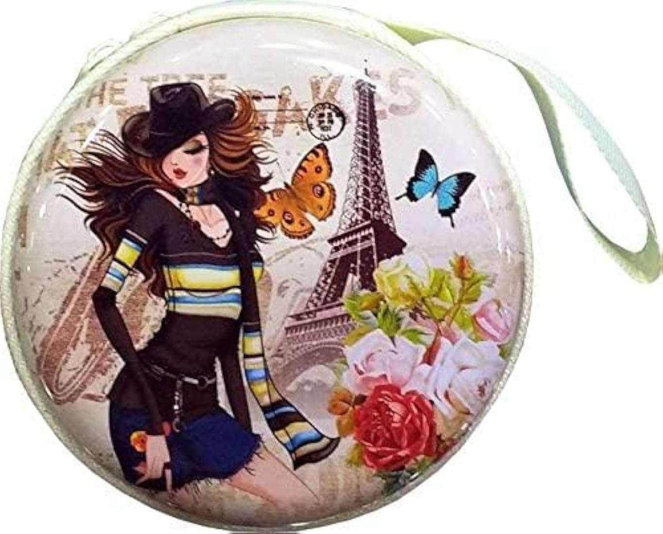 Double Sided Metal Tin Pouch for Earphone, Coins, Memory Card, Pendrive & Jewellery, Multicolour (Parisian Bloom)-image-41
