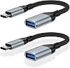 GiGreen USB C to USB Adapter [Pack of 2] OTG Adapter USBC Type C to USB3.0 OTG Cable Compatible with iPhone 16/15 Pro Max Samsung Galaxy S25/S24/S23/S22 Ultra iPad Mini MacBook Pro/Air Huawei