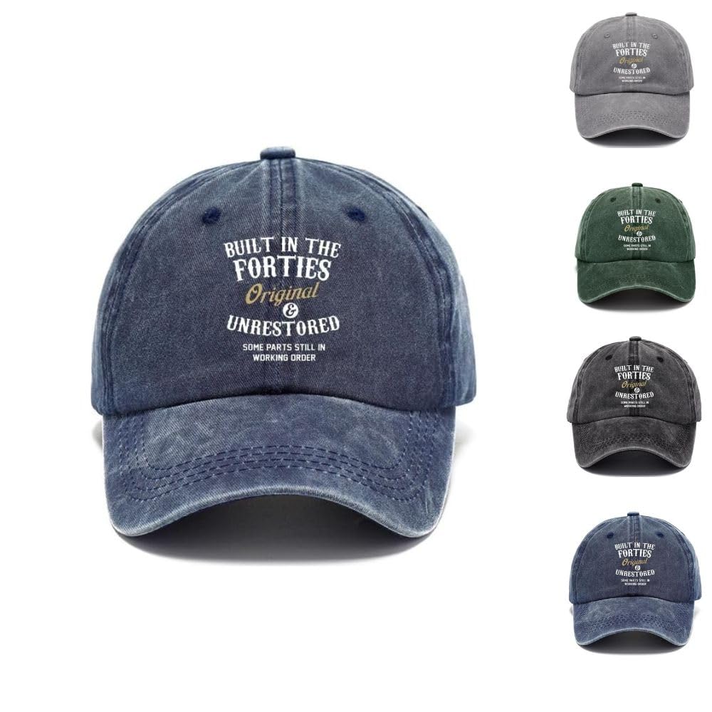 Vhomes Unisex Blue Built In The Forties Hat， Original Unrestored All Parts Still In Working Order Classic Print Baseball Caps Hats For Men Women, 1