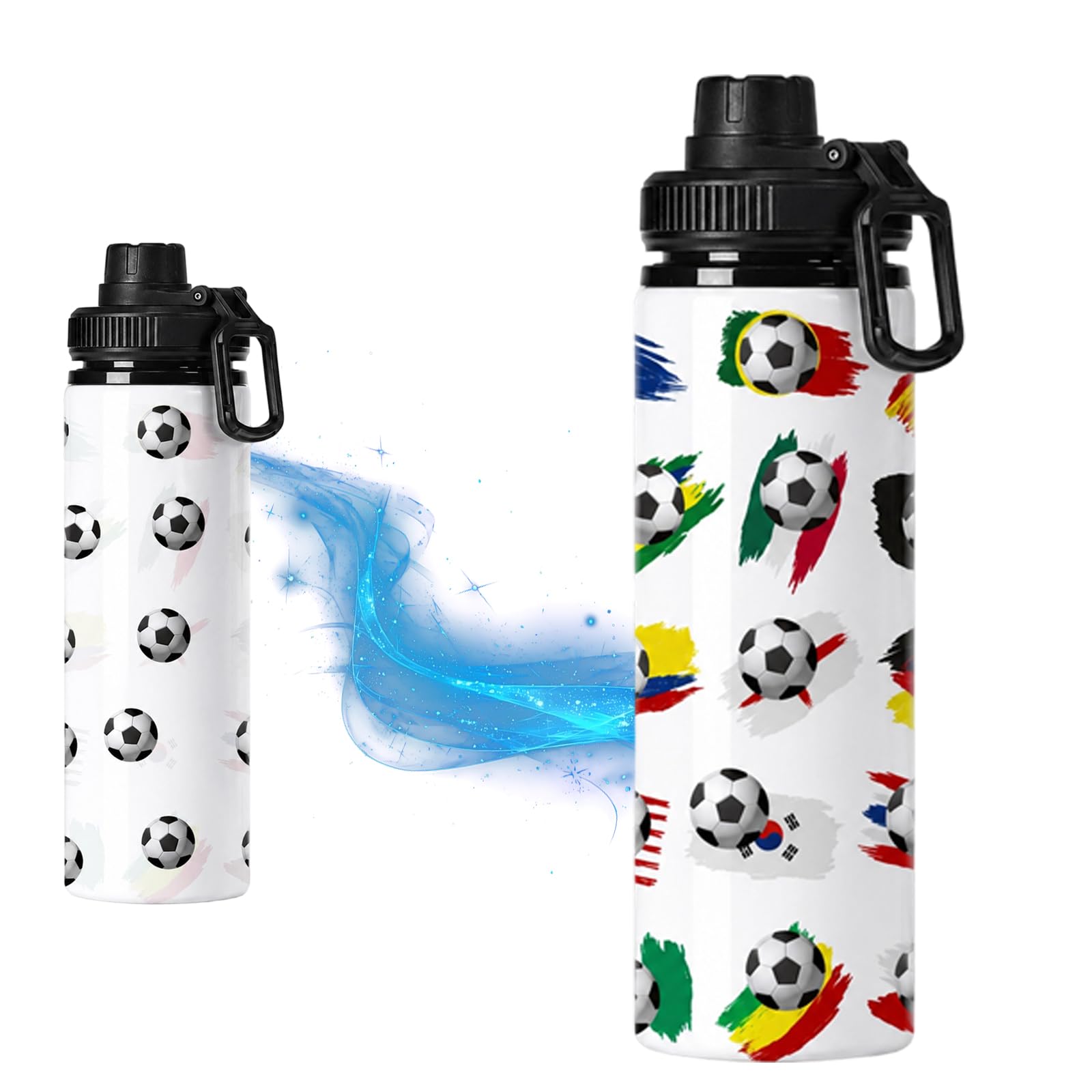 Football Water Bottle,Color Changing Aluminium Football Water Bottle 750 Ml