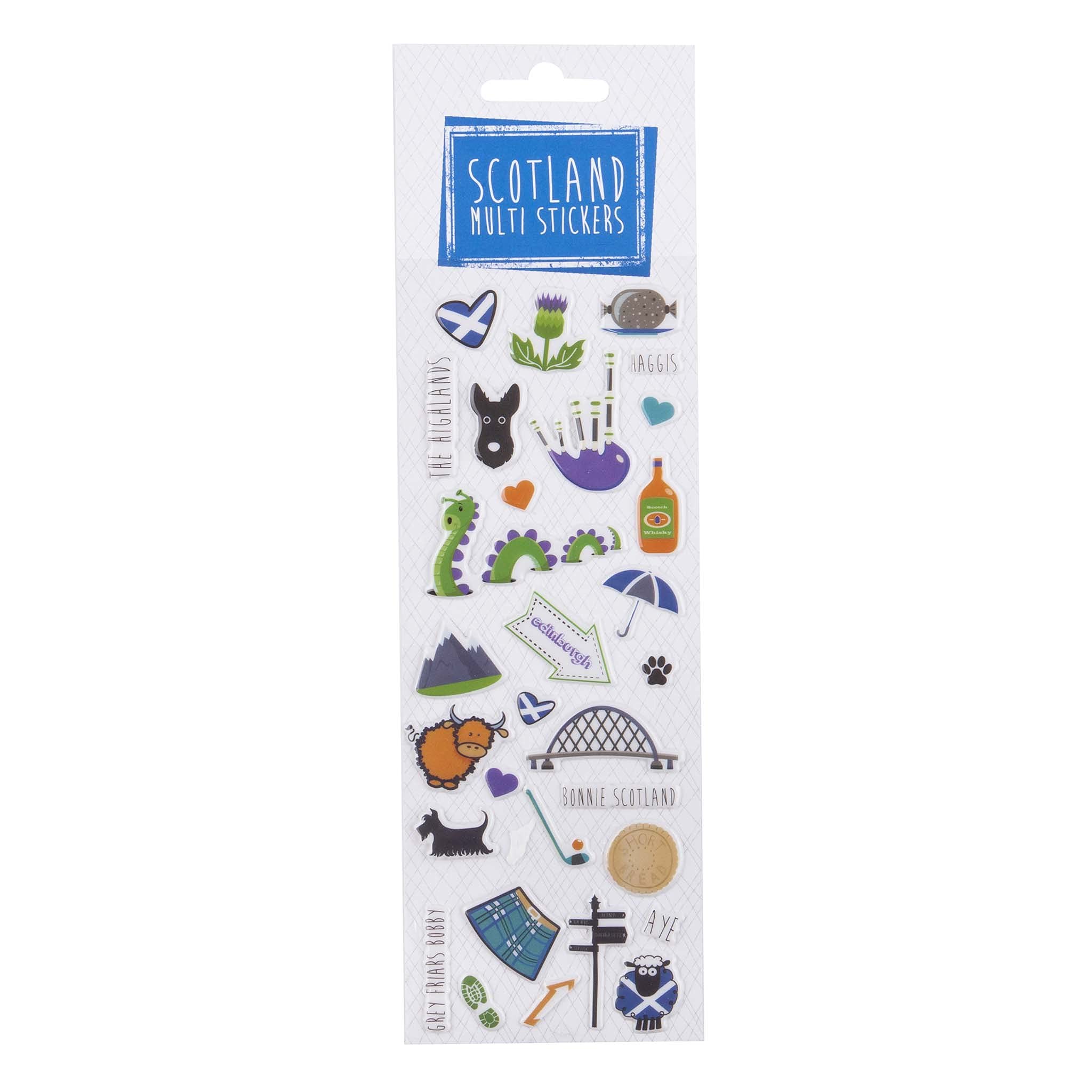 Scottish Multi Icons and Landmarks Scrapbook Stickers (Bonnie Scotland)