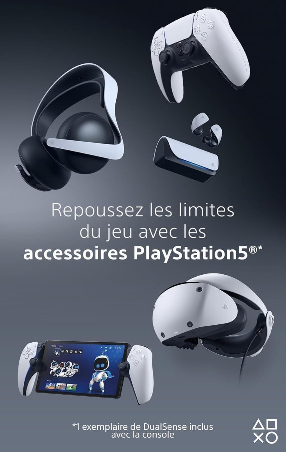 Playstation Sony, Pack Console 5 Édition Numérique, 1 Jeu Complet EA SPORTS FC 26 (Code), 1 Manette DualSense avec Retour Haptique et Gâchettes Adaptatives, SSD Ultra-Rapide, Couleur : Blanche