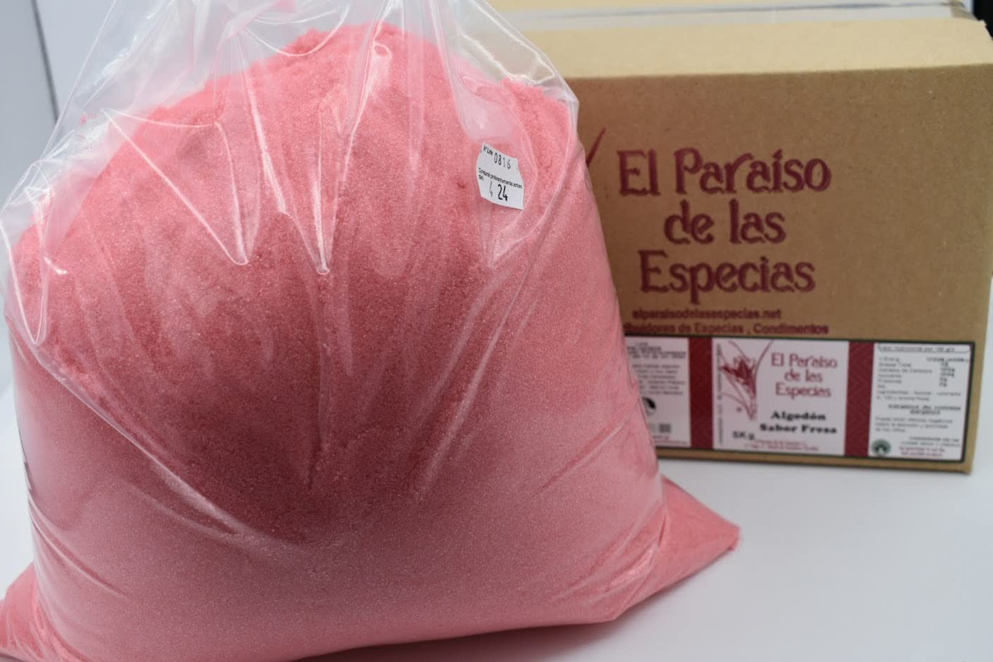 Algodón Nubes de Azúcar Fresa - frambuesa Formato Ahorro 5 Kg Azúcar con sabor y color