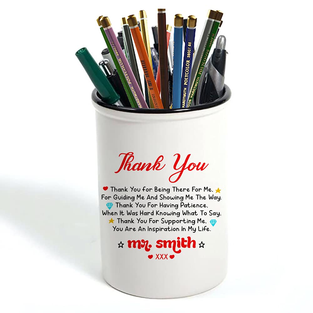 Getagift Personalised Any Name Thank You For Being There For Me, Gifts For Teachers Day, Teacher Appreciation, Nursery Teacher, End Of Term, Pen/Pencil Pot, Brushes Holder, Teachers Stuff Storage Pot.