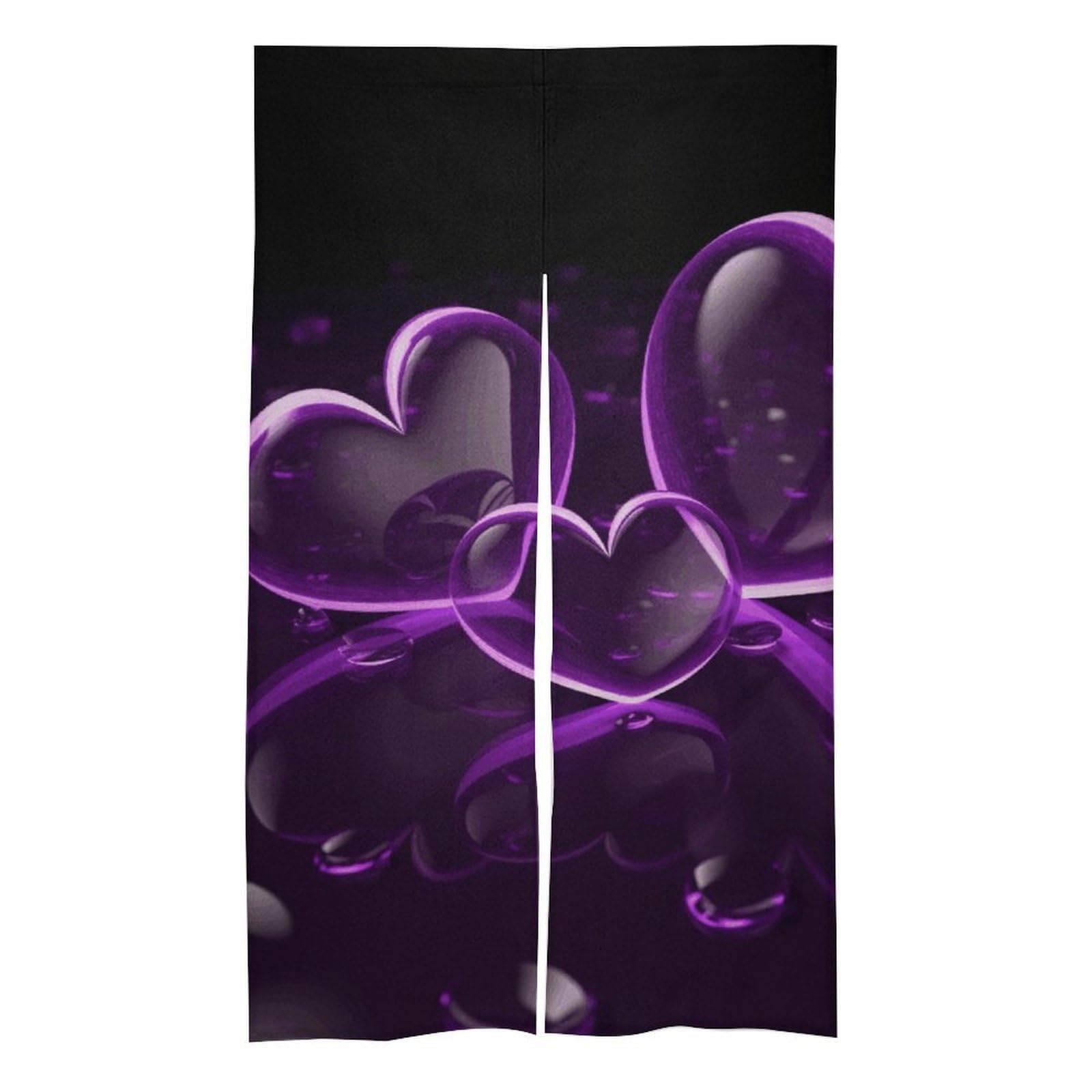 Rideau de porte cœurs violets rideau fendu tapisserie decoration maison 145 x 43 cm