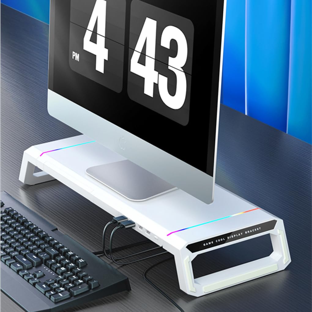 Supporto per per notebook per computer con cassetto portaoggetti Staffa da tavolo Scrivania per impieghi gravosi per dormitorio per ufficio , Bianco