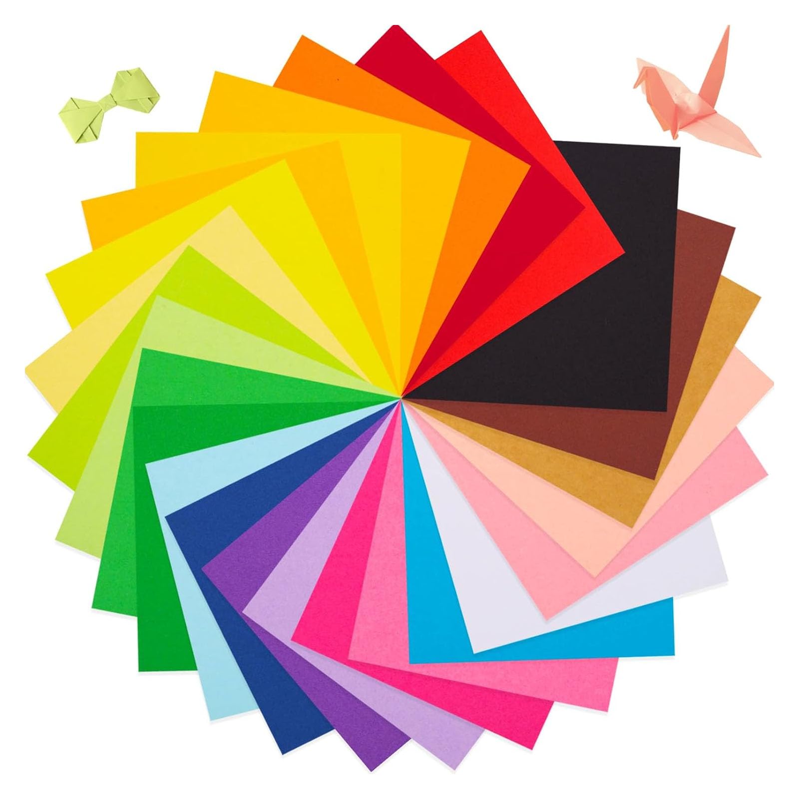 Origami Paper, 250 Sheets Coloured Paper Double Sided in 25 Bright Colors 15cm x 15cm Square Origami Folding for School Arts DIY Craft Projects for Kids and Adults 70gsm