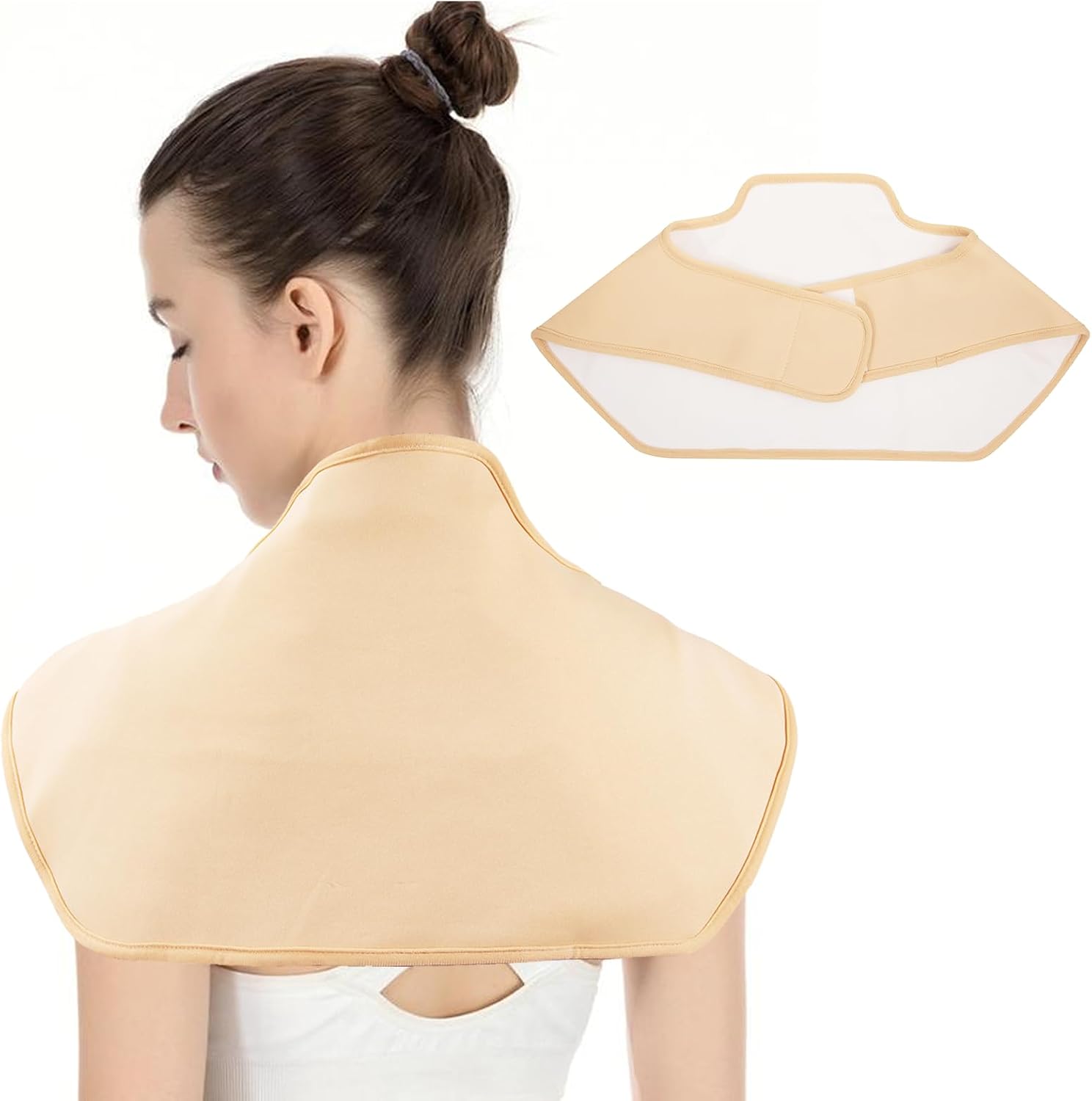 1PCS Castor Oil Neck Shoulder Wrap, Castor Oil Wraps for Shoulder and Neck Massage, Reusable Castor Oil Pack Wrap, Soft Comfort Castor Oil Compress for Men Women, Effective Relaxation