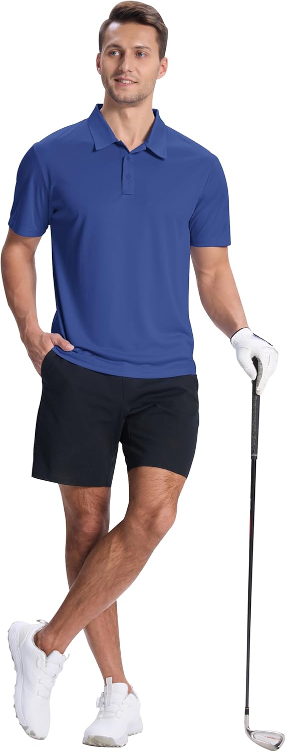 ZITY Mens Polo Shirts Short Sleeve Performance Moisture Wicking Work Golf Shirt
