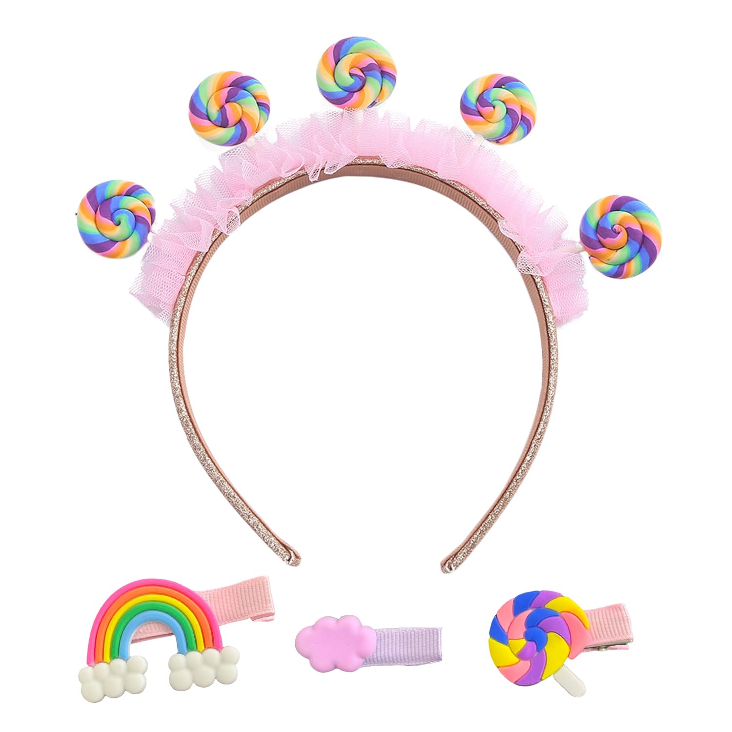 1 Piece Candy Hairband And 3 Piece Candy Hairpins, Cute Cartoon Hair Accessories, Creative And Interesting Hair Accessories