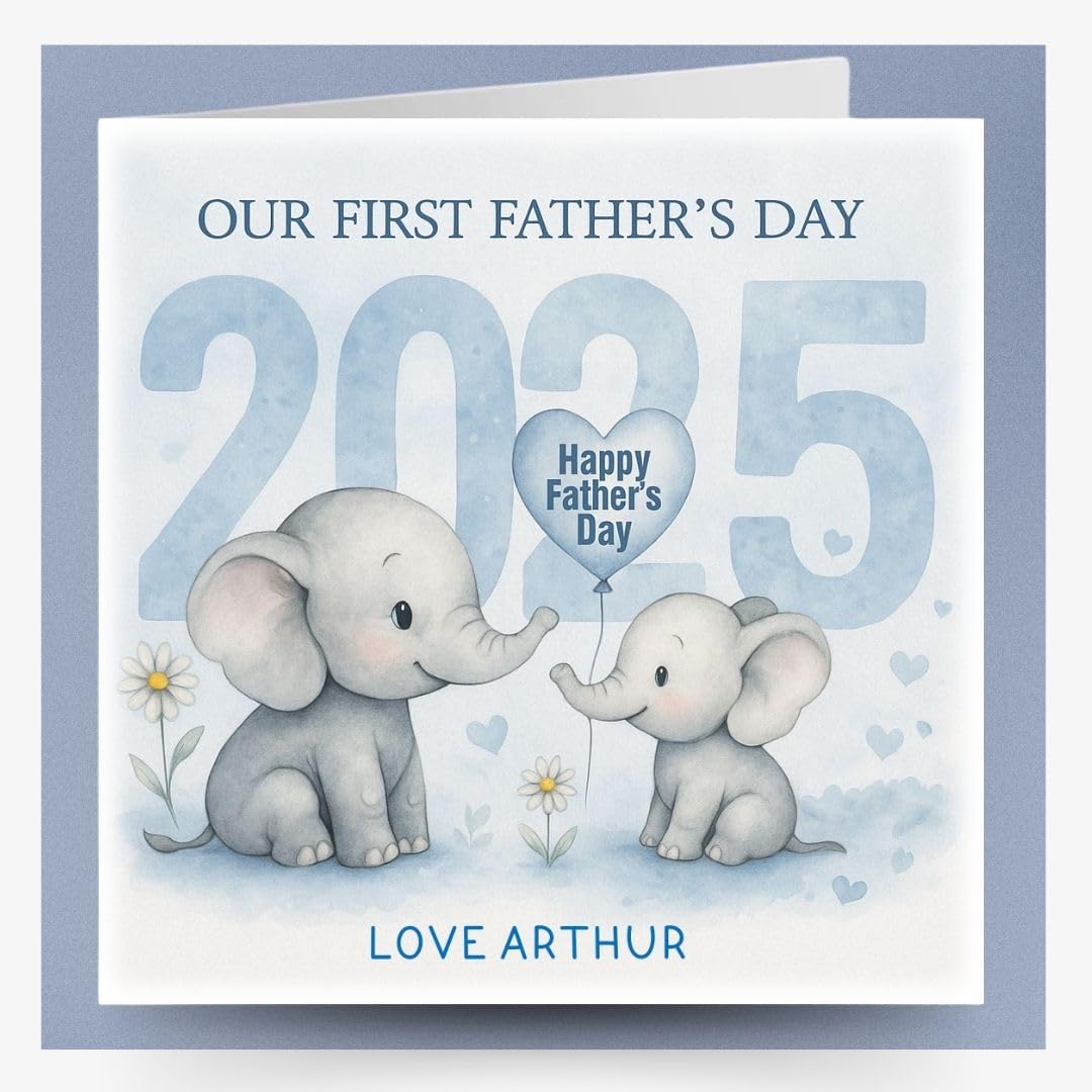 Large Personalised First Fathers Day Card As My Dad or Daddy Father's Day From Baby Bump From Daughter or Son (Large Card (21cm x 21cm))
