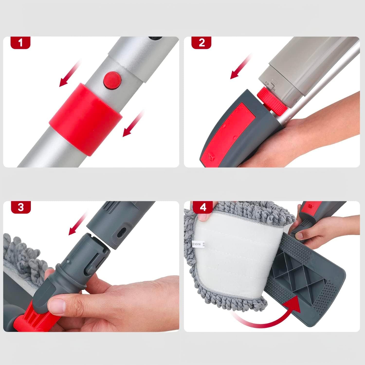 Avilia Professionelles Reinigungsset für zu Hause: Besen, Spray, Kehrschaufel und Fensterabzieher