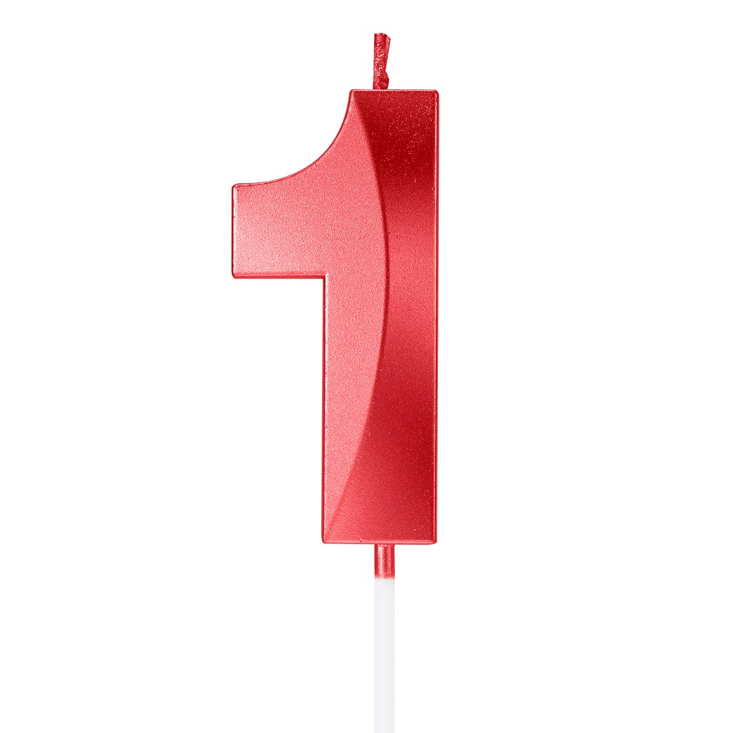 Metallic Red Birthday Candle Cake Topper Number 1