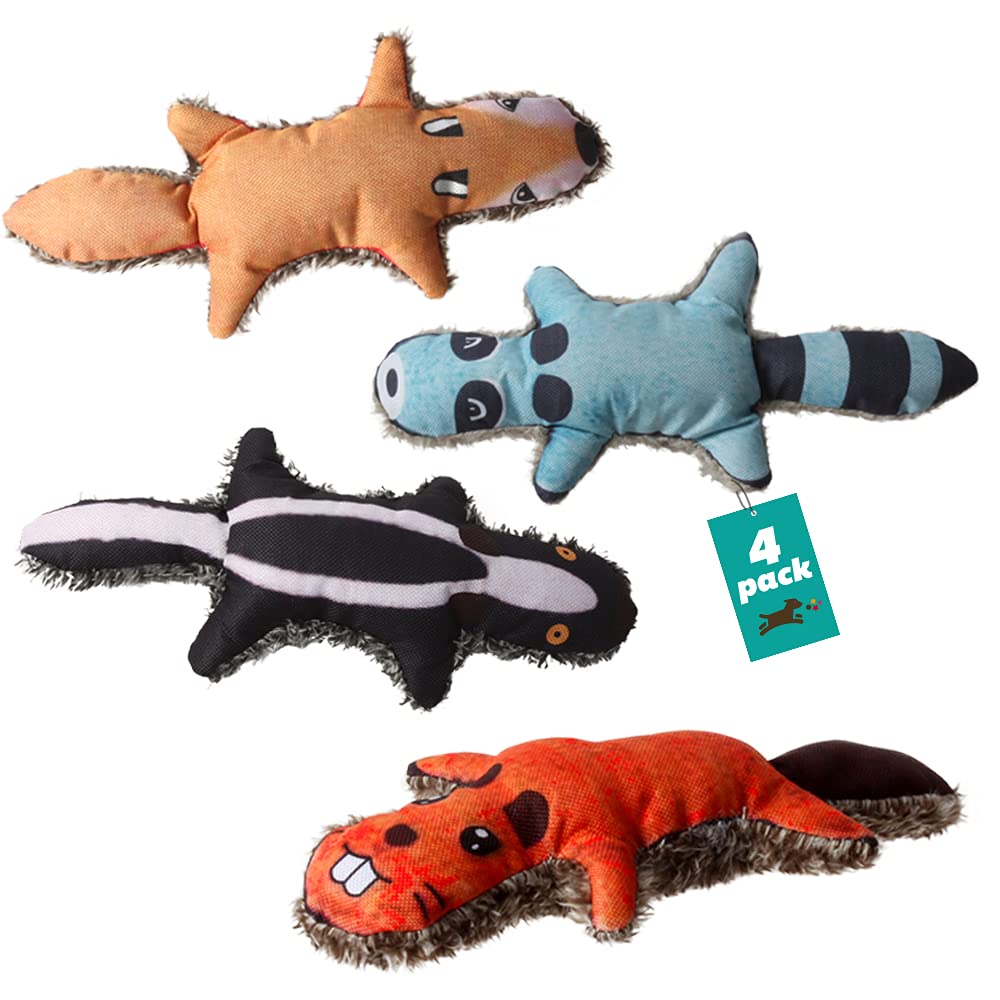 Pokeling Dog Toys,Stuffed Toys for Dogs,Stuffing Squeaky Plush Dog  Toy,Indestructible Dog Toys,Chew Toy Pet Dog,4 Pack Soft Shape Pet  Toy,Small Skunk