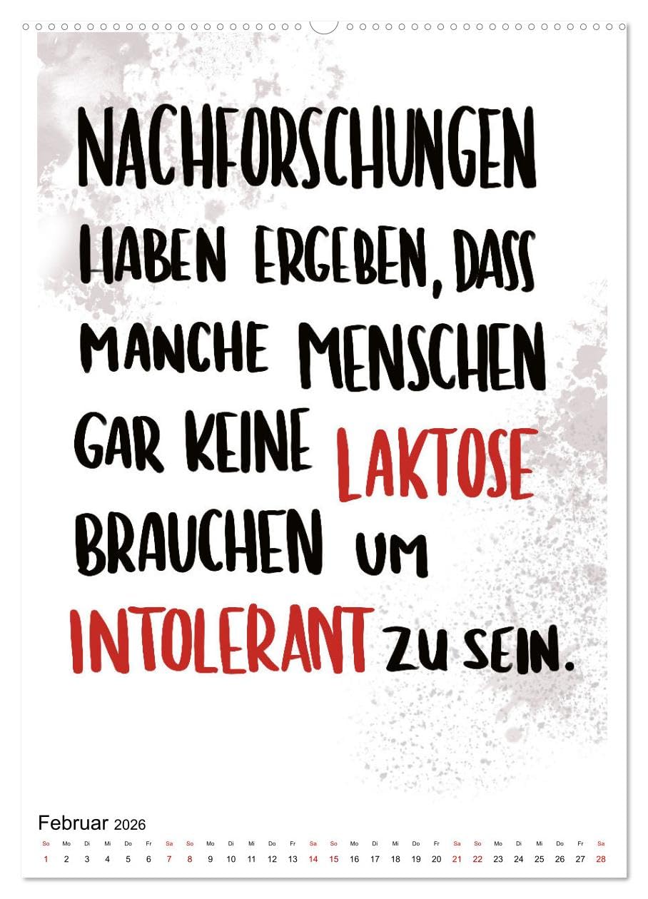 Angesagtes-Sprüche für alle Lebenslagen (Wandkalender 2026 DIN A2 hoch), CALVENDO Monatskalender: Witzige Sprüche für die Prise Humor im Alltag (CALVENDO Spass)